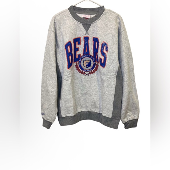 NWT Mens Mitchell & Ness Morgan State University Premium Fleece Crew Medium